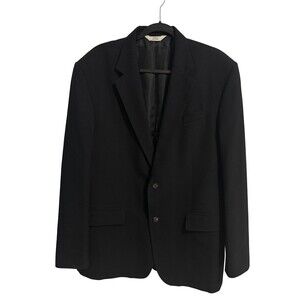 Versini Men's Sport Coat 100% Wool Black Size 46 R Blazer Jacket Suit Coat
